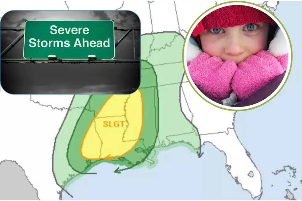 Tornado Threat and Then Frigid Cold Moving Into East Texas